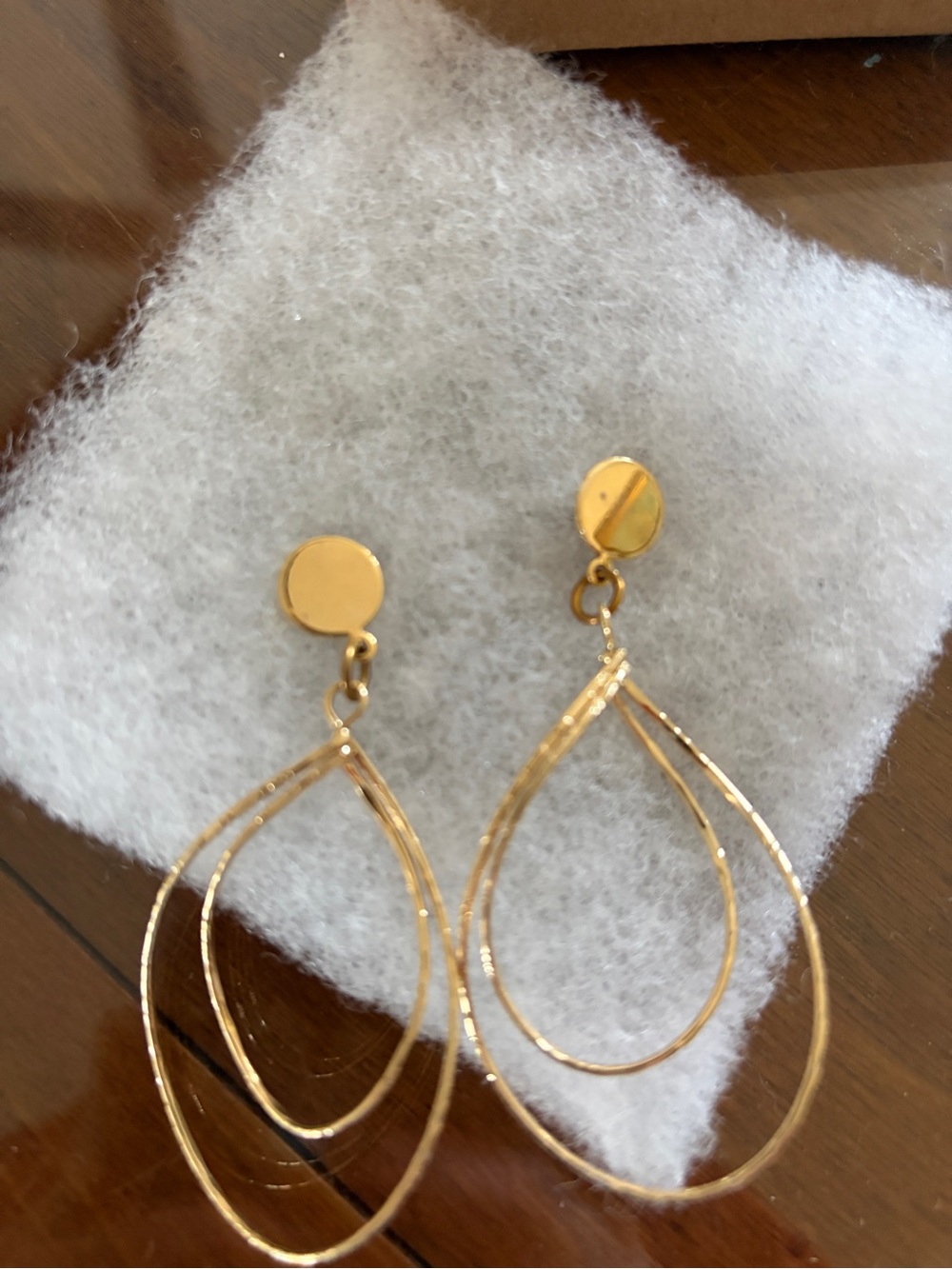 Gold layered teardrop gauge (4g) earrings